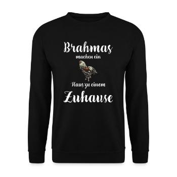 Brahma Hühner I Chicken Geflügel Motiv für - Unisex Pullover - Schwarz - Vorne - Alina (178cm) & Michal (187cm)