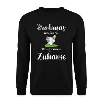 Brahma Hühner I Chicken Geflügel Motiv für - Unisex Pullover - Schwarz - Vorne - Alina (178cm) & Michal (187cm)