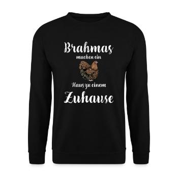Brahma Hühner I Chicken Geflügel Motiv für - Unisex Pullover - Schwarz - Vorne - Alina (178cm) & Michal (187cm)