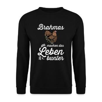 Brahma Hühner I Chicken Geflügel Motiv für - Unisex Pullover - Schwarz - Vorne - Alina (178cm) & Michal (187cm)