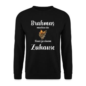 Brahma Hühner I Chicken Geflügel Motiv für - Unisex Pullover - Schwarz - Vorne - Alina (178cm) & Michal (187cm)