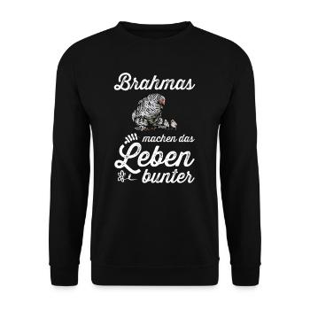 Brahma Hühner I Chicken Geflügel Motiv für - Unisex Pullover - Schwarz - Vorne - Alina (178cm) & Michal (187cm)