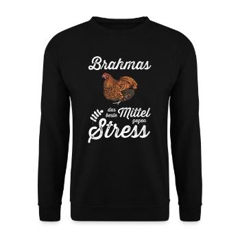 Brahma Hühner I Chicken Geflügel Motiv für - Unisex Pullover - Schwarz - Vorne - Alina (178cm) & Michal (187cm)