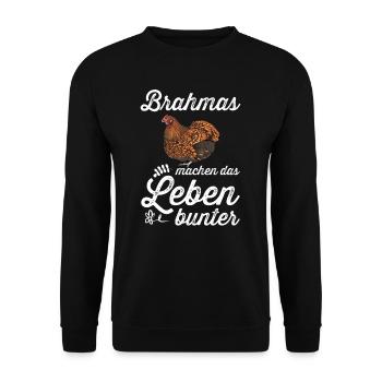 Brahma Hühner I Chicken Geflügel Motiv für - Unisex Pullover - Schwarz - Vorne - Alina (178cm) & Michal (187cm)