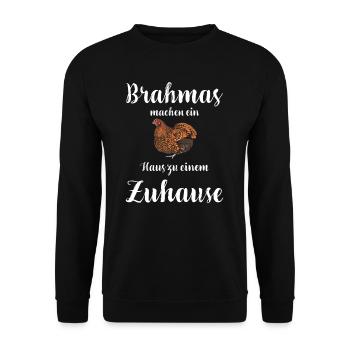 Brahma Hühner I Chicken Geflügel Motiv für - Unisex Pullover - Schwarz - Vorne - Alina (178cm) & Michal (187cm)