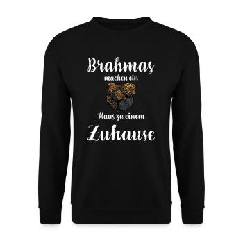 Brahma Hühner I Chicken Geflügel Motiv für - Unisex Pullover - Schwarz - Vorne - Alina (178cm) & Michal (187cm)