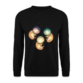 Capybara Gift Astronaut Space Capybara - Unisex Sweatshirt - black - Front - Alina (178cm) & Michal (187cm)