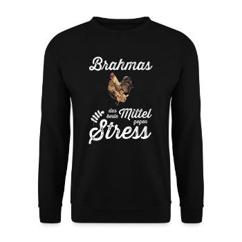 Brahma Hühner I Chicken Geflügel Motiv für - Unisex Pullover - Schwarz - Vorne - Alina (178cm) & Michal (187cm)