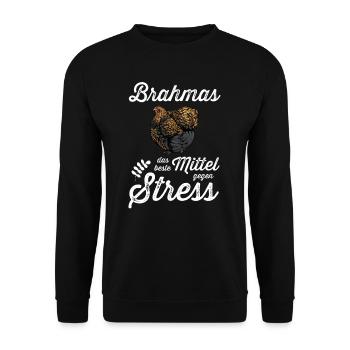 Brahma Hühner I Chicken Geflügel Motiv für - Unisex Pullover - Schwarz - Vorne - Alina (178cm) & Michal (187cm)