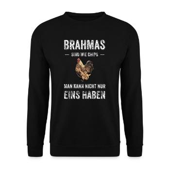 Brahma Hühner I Chicken Geflügel Motiv für - Unisex Pullover - Schwarz - Vorne - Alina (178cm) & Michal (187cm)