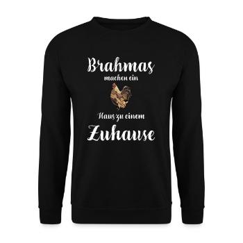 Brahma Hühner I Chicken Geflügel Motiv für - Unisex Pullover - Schwarz - Vorne - Alina (178cm) & Michal (187cm)