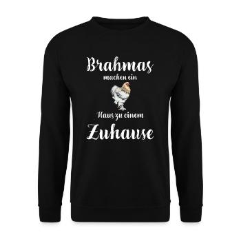 Brahma Hühner I Chicken Geflügel Motiv für - Unisex Pullover - Schwarz - Vorne - Alina (178cm) & Michal (187cm)