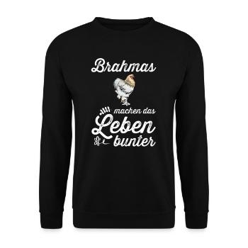 Brahma Hühner I Chicken Geflügel Motiv für - Unisex Pullover - Schwarz - Vorne - Alina (178cm) & Michal (187cm)