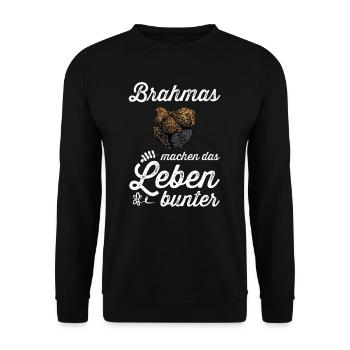 Brahma Hühner I Chicken Geflügel Motiv für - Unisex Pullover - Schwarz - Vorne - Alina (178cm) & Michal (187cm)
