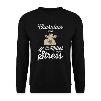 Charolais Rind I Frankreich Rinderzucht für - Unisex Pullover - Schwarz - Vorne - Alina (178cm) & Michal (187cm)