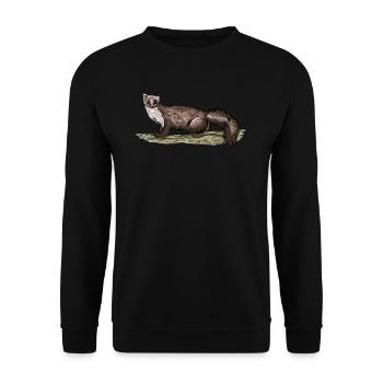 Stone marten I house marten game hunting motif for hunters - Unisex Sweatshirt - black - Front - Alina (178cm) & Michal (187cm)