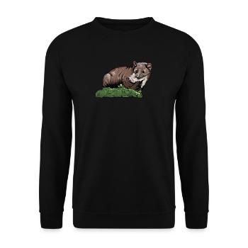 Stone marten I house marten game hunting motif for hunters - Unisex Sweatshirt - black - Front - Alina (178cm) & Michal (187cm)