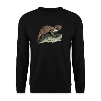 Martre de pierre I maison motif de chasse au gibier de martre pour les chasseurs - Sweat-shirt Unisexe - noir - Devant - Alina (178cm) & Michal (187cm)