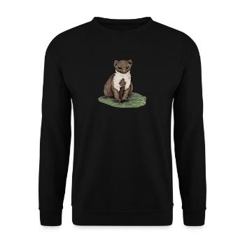 Stone marten I house marten game hunting motif for hunters - Unisex Sweatshirt - black - Front - Alina (178cm) & Michal (187cm)