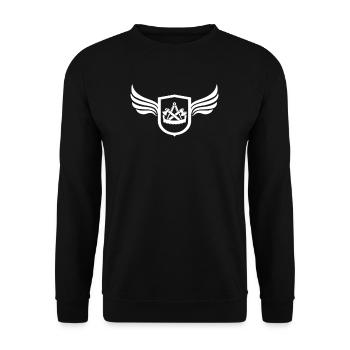Zimmermann Symbol I Zunft Wappen Motiv für - Unisex Pullover - Schwarz - Vorne - Alina (178cm) & Michal (187cm)