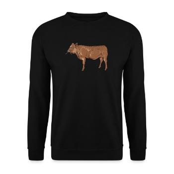 Limousin beef I France cattle breeding for - Unisex Sweatshirt - black - Front - Alina (178cm) & Michal (187cm)