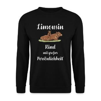 Limousin Rind I Frankreich Rinderzucht für - Unisex Pullover - Schwarz - Vorne - Alina (178cm) & Michal (187cm)
