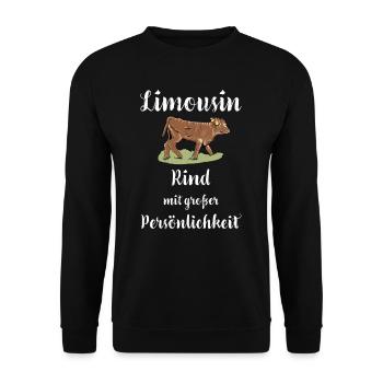 Limousin Rind I Frankreich Rinderzucht für - Unisex Pullover - Schwarz - Vorne - Alina (178cm) & Michal (187cm)
