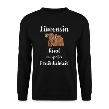 Limousin Rind I Frankreich Rinderzucht für - Unisex Pullover - Schwarz - Vorne - Alina (178cm) & Michal (187cm)