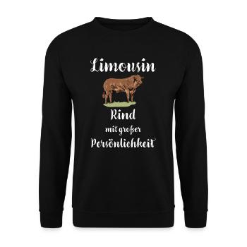 Limousin Rind I Frankreich Rinderzucht für - Unisex Pullover - Schwarz - Vorne - Alina (178cm) & Michal (187cm)