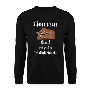 Limousin Rind I Frankreich Rinderzucht für - Unisex Pullover - Schwarz - Vorne - Alina (178cm) & Michal (187cm)