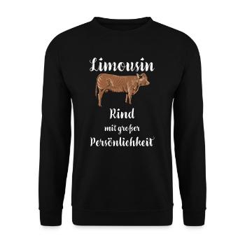 Limousin Rind I Frankreich Rinderzucht für - Unisex Pullover - Schwarz - Vorne - Alina (178cm) & Michal (187cm)