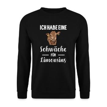 Limousin Rind I Frankreich Rinderzucht für - Unisex Pullover - Schwarz - Vorne - Alina (178cm) & Michal (187cm)