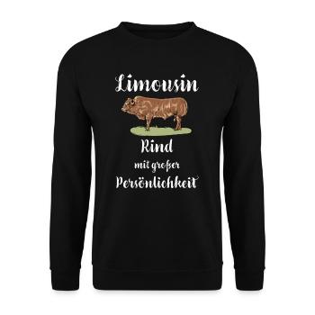 Limousin Rind I Frankreich Rinderzucht für - Unisex Pullover - Schwarz - Vorne - Alina (178cm) & Michal (187cm)