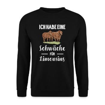 Limousin Rind I Frankreich Rinderzucht für - Unisex Pullover - Schwarz - Vorne - Alina (178cm) & Michal (187cm)