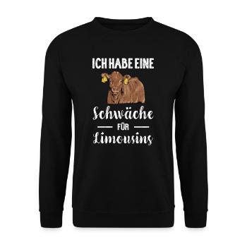 Limousin Rind I Frankreich Rinderzucht für - Unisex Pullover - Schwarz - Vorne - Alina (178cm) & Michal (187cm)