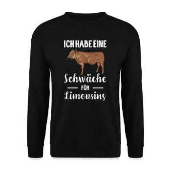 Limousin Rind I Frankreich Rinderzucht für - Unisex Pullover - Schwarz - Vorne - Alina (178cm) & Michal (187cm)