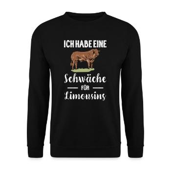 Limousin Rind I Frankreich Rinderzucht für - Unisex Pullover - Schwarz - Vorne - Alina (178cm) & Michal (187cm)