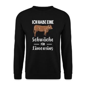 Limousin Rind I Frankreich Rinderzucht für - Unisex Pullover - Schwarz - Vorne - Alina (178cm) & Michal (187cm)