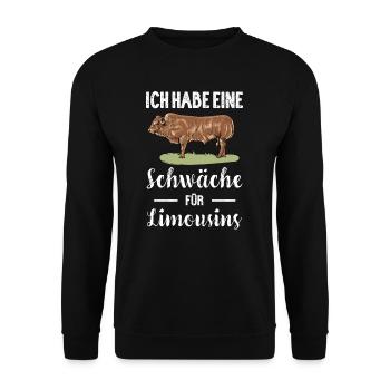 Limousin Rind I Frankreich Rinderzucht für - Unisex Pullover - Schwarz - Vorne - Alina (178cm) & Michal (187cm)