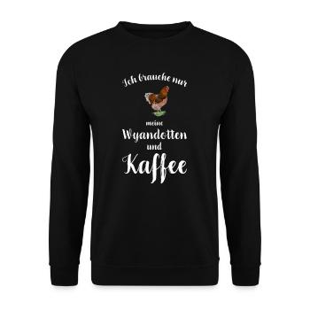 Wyandotten Huhn I Henne Ei Hahn Motiv für - Unisex Pullover - Schwarz - Vorne - Alina (178cm) & Michal (187cm)