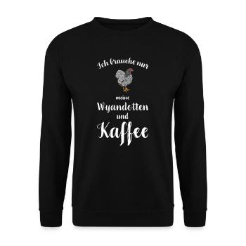 Wyandotten Huhn I Henne Ei Hahn Motiv für - Unisex Pullover - Schwarz - Vorne - Alina (178cm) & Michal (187cm)