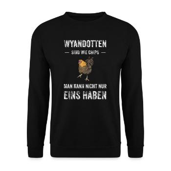 Wyandotten Huhn I Henne Ei Hahn Motiv für - Unisex Pullover - Schwarz - Vorne - Alina (178cm) & Michal (187cm)
