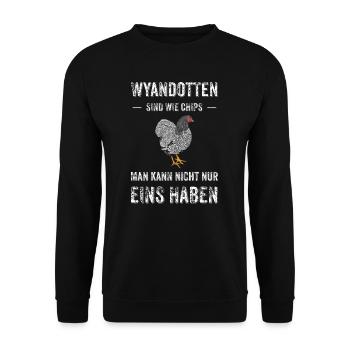 Wyandotten Huhn I Henne Ei Hahn Motiv für - Unisex Pullover - Schwarz - Vorne - Alina (178cm) & Michal (187cm)