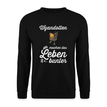 Wyandotten Huhn I Henne Ei Hahn Motiv für - Unisex Pullover - Schwarz - Vorne - Alina (178cm) & Michal (187cm)