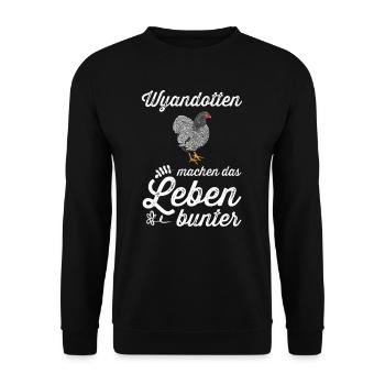 Wyandotten Huhn I Henne Ei Hahn Motiv für - Unisex Pullover - Schwarz - Vorne - Alina (178cm) & Michal (187cm)