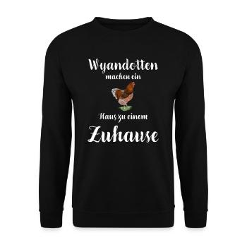 Wyandotten Huhn I Henne Ei Hahn Motiv für - Unisex Pullover - Schwarz - Vorne - Alina (178cm) & Michal (187cm)