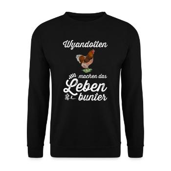 Wyandotten Huhn I Henne Ei Hahn Motiv für - Unisex Pullover - Schwarz - Vorne - Alina (178cm) & Michal (187cm)