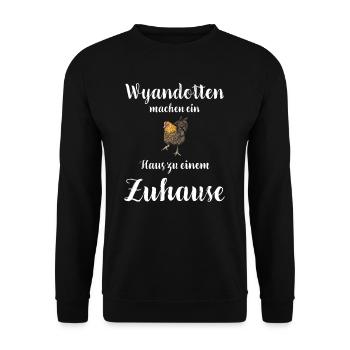 Wyandotten Huhn I Henne Ei Hahn Motiv für - Unisex Pullover - Schwarz - Vorne - Alina (178cm) & Michal (187cm)