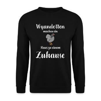 Wyandotten Huhn I Henne Ei Hahn Motiv für - Unisex Pullover - Schwarz - Vorne - Alina (178cm) & Michal (187cm)