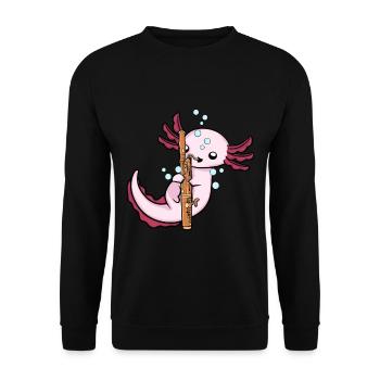 Axolotl Fagott Musikinstrument Big Band Oboe - Unisex Pullover - Schwarz - Vorne - Alina (178cm) & Michal (187cm)